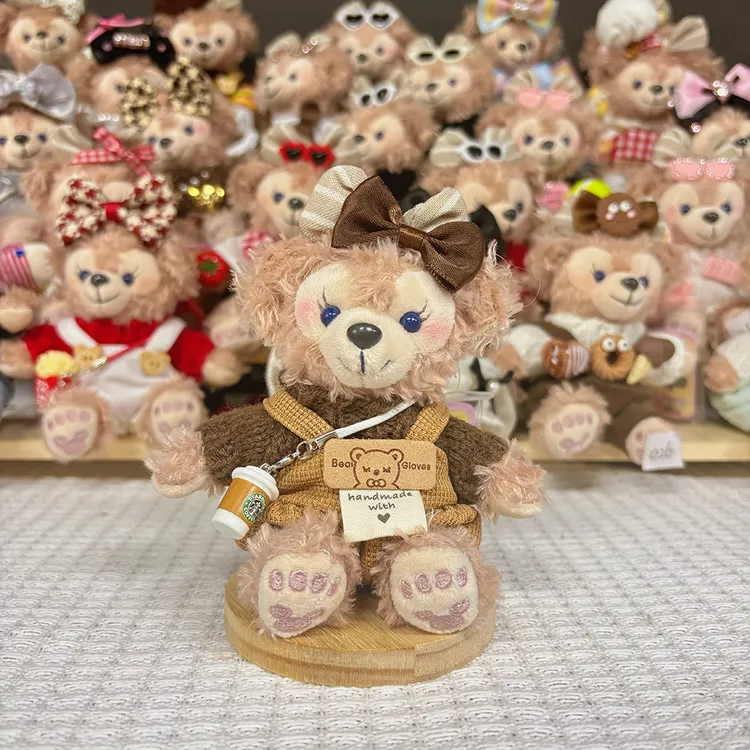 新款甜脸玫玫包挂小熊车饰毛绒玩偶挂件韩式可爱公仔卡通礼物潮