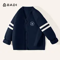 巴帝巴帝童装女童学院针织开衫儿童秋季洋气外套男童休闲V领上衣