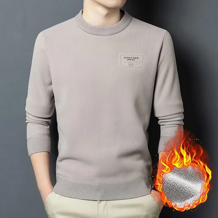 秋冬新款时尚休闲百搭圆领保暖加绒卫衣2208