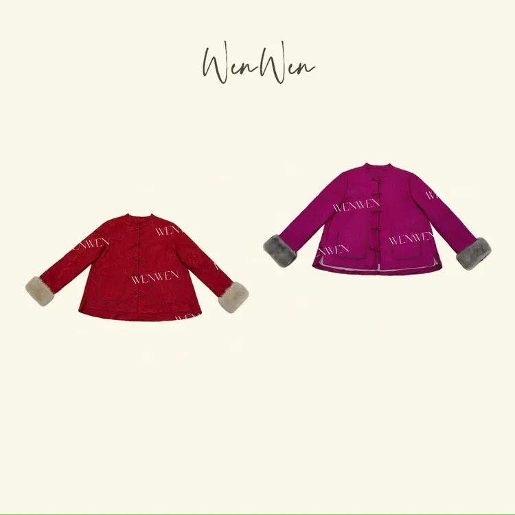 WENWEN-深圳原创【“雪中吟”25秋冬新中式蔓藤花水貂袖外套】WT0363