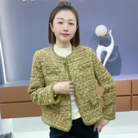 桃姐家秋冬季新品常规短外套短款圆领气质百搭高级——绵羊毛小香风