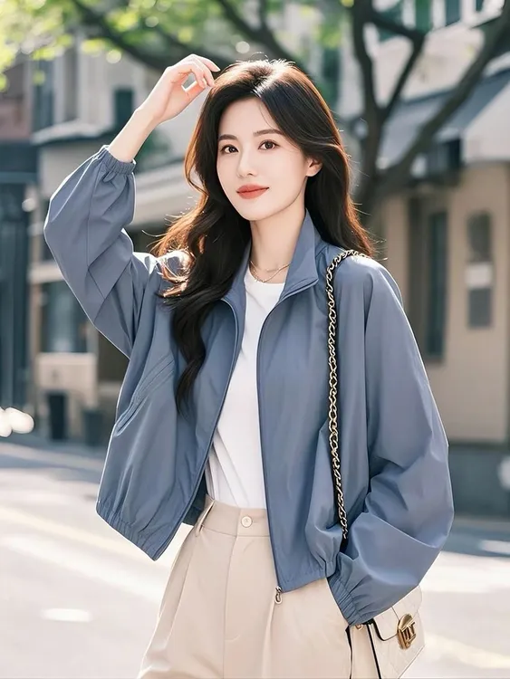 短款小外套外套薄款春季女韩版夹克上衣新款老钱风痞帅炸街风女装