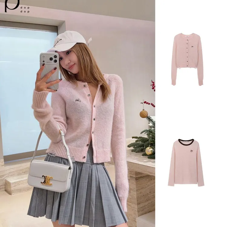 AVVENN2026春刺绣单套头毛衣开衫毛衣系列女dopdop买手店