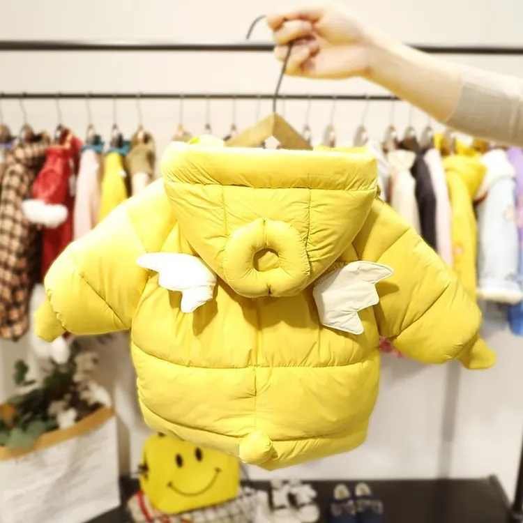 英氏羽绒服【100%棉】女童冬装衣女婴可爱衣外套6岁女宝宝会动的翅