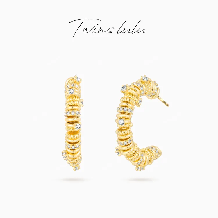 TWINS LULU 轻奢精致气质圆形C形耳环TSL3128