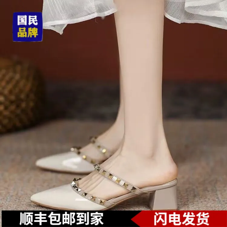 夏季时尚网红百搭ins仙女风韩版半拖凉鞋 2025年透气女鞋透气女鞋