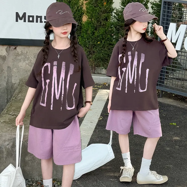 女童短裤套装夏季2025新款儿童短袖夏装女孩大童夏款潮酷穿搭童装