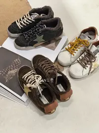 SANSAN 真皮加绒复古手工做旧小脏鞋 潮牌星星款