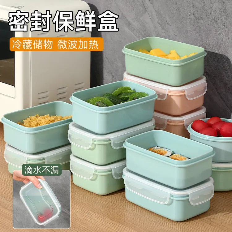 便携带盖大容量家用上班族便当盒双层饭盒圆形迷你冰箱保鲜盒+