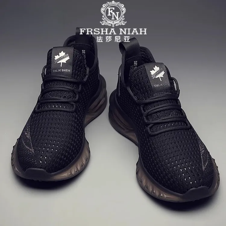 法莎尼亚网面休闲运动鞋夏季轻便厚底款时尚潮流百搭休闲运动男鞋