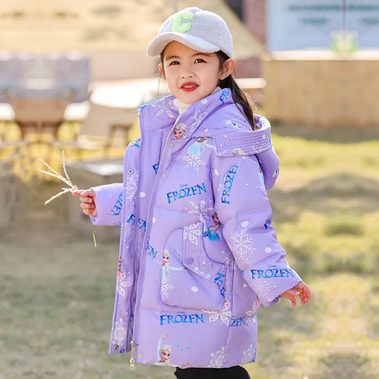 2025新款女童羽绒服白鸭绒中小童宝宝中长款洋气冬季加厚童装外套