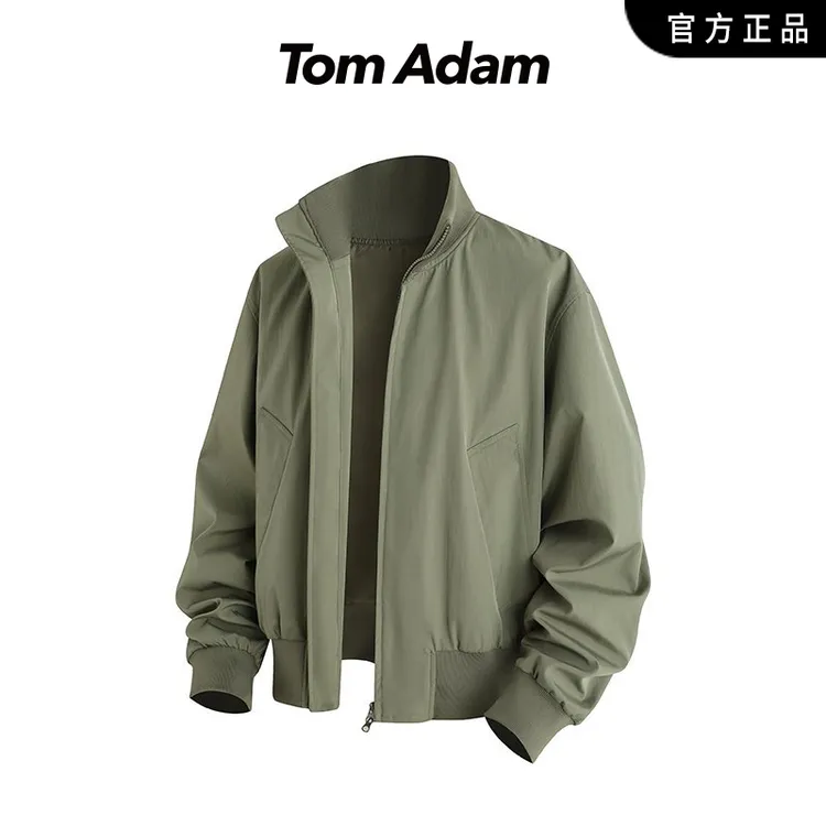 TOMADAM立领夹克外套男秋季潮高街痞帅美式棒球服宽松休闲上衣男