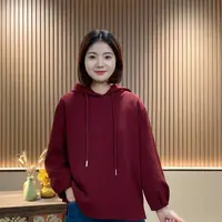 秋季新款时尚百搭休闲宽松纯色连帽抽绳上衣Q36196