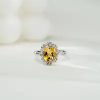 【小北好物】S925银黄水晶戒指约7*9mm【多样性发一件】2QH161X252