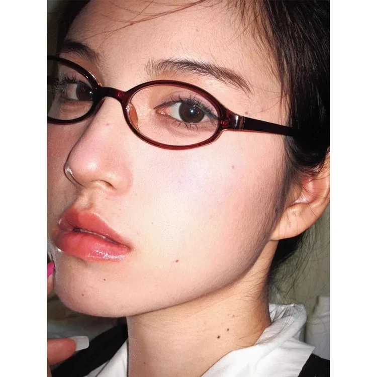 眼镜近视可配度数女款防蓝光复古椭圆框小框超轻镜架素颜御姐学生