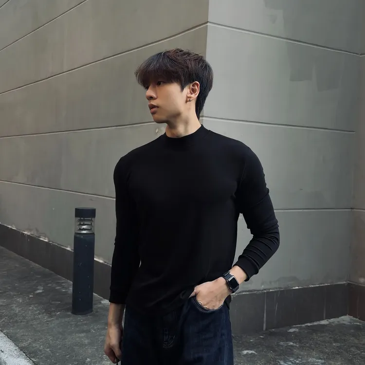 BST 秋冬美利奴羊毛热胆保暖简约休闲小高领男士显型修身收腰打底