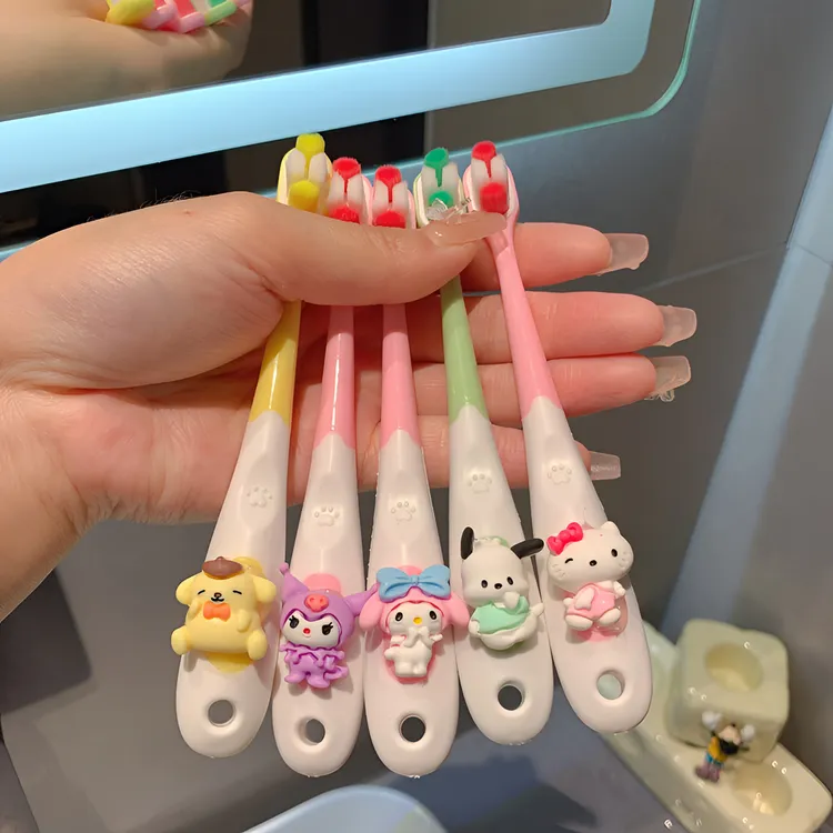 【5支装】可爱卡通三丽鸥儿童牙刷2-10岁哪吒万毛柔软护龈软毛牙刷