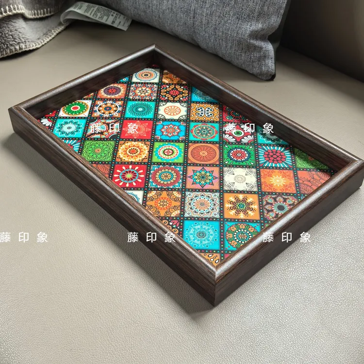 波西米亚风摆件托盘玄关客厅创意置物盘珠宝首饰家用收纳盘