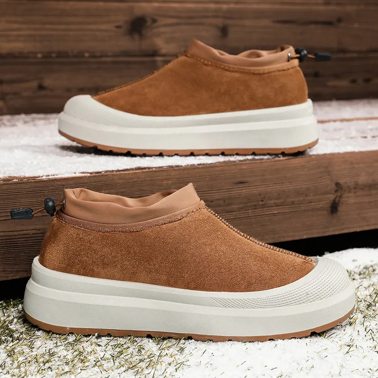 明星同款2025冬季新款加绒加厚情侣雪地靴厚底增高防滑保暖休闲鞋