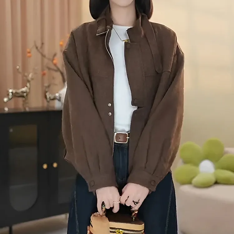 美式特调复古工装风短款机车外套女2025春秋新款高级感立领夹克潮