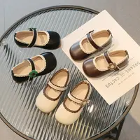 女童小皮鞋2025洛丽塔绣花朵新款儿童公主鞋韩版简约小女孩洋气软