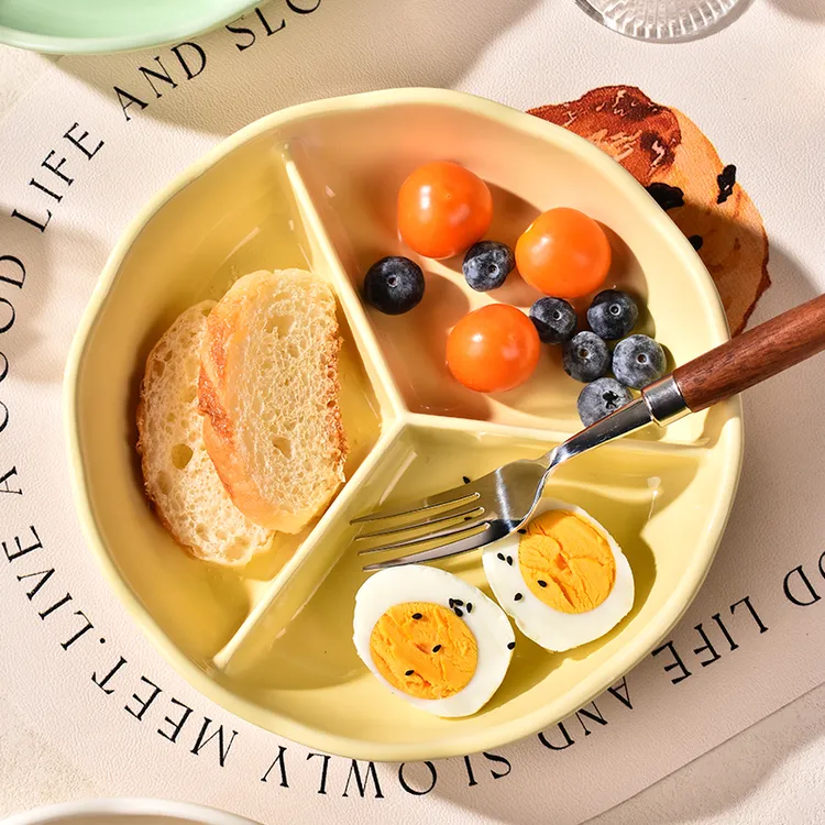 陶瓷分格盘大人定量211三格餐盘减脂减肥专用大容量加深可微波