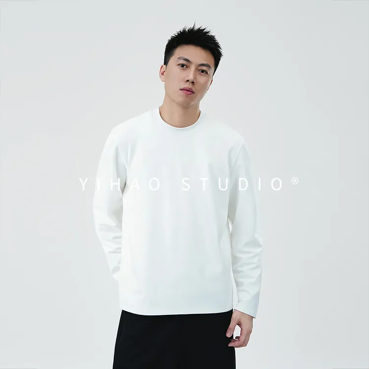YIHAO STUDIO秋冬男款高级亲肤保暖长袖T恤休闲百搭修身圆领内搭
