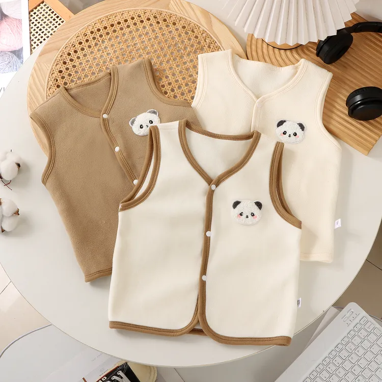 儿童马甲秋冬款男童冬季锁温奥粒绒无骨女宝加绒加厚外穿坎肩马夹