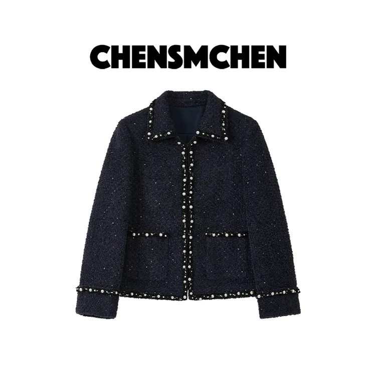 CHENSMCHEN 进口经典粗花呢编织小香外套女精致优雅上衣CSW5733LC
