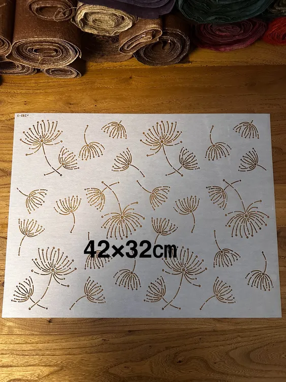 蒲公英茶席模板 42×32㎝ 茶席模板 刺字绣模板 诺诺植物染