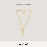 坠链均925银 W.Diva【魏老板】法式Key扭结镀金银毛衣项链50J063067