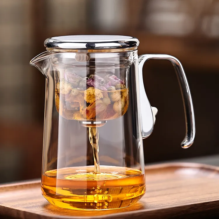 磁吸飘逸杯玻璃泡茶壶茶水分离杯懒人茶具一键过滤大容量泡茶神器