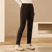 【加绒铅笔裤】纤莉秀W大码女装流光风高弹针织九分小脚裤QK3931