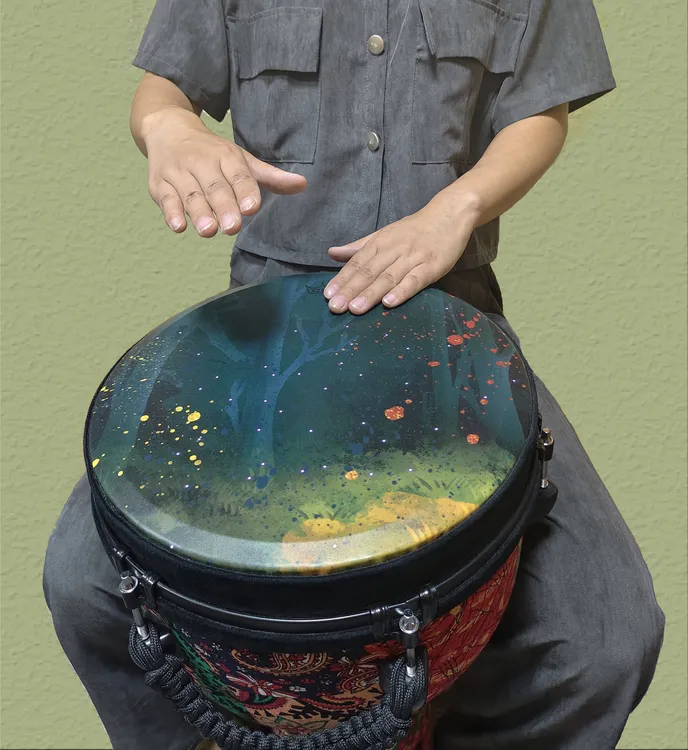 一步到位进口成人专业12寸机械螺母调音非洲鼓演奏打击乐器手鼓