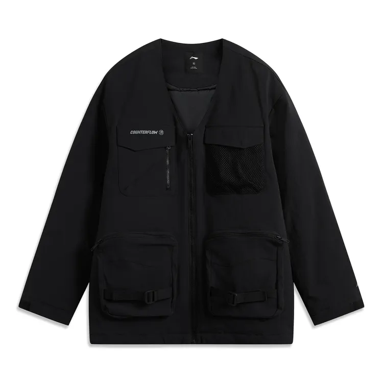 李宁CF溯男女同款宽松棉夹克AJMU141