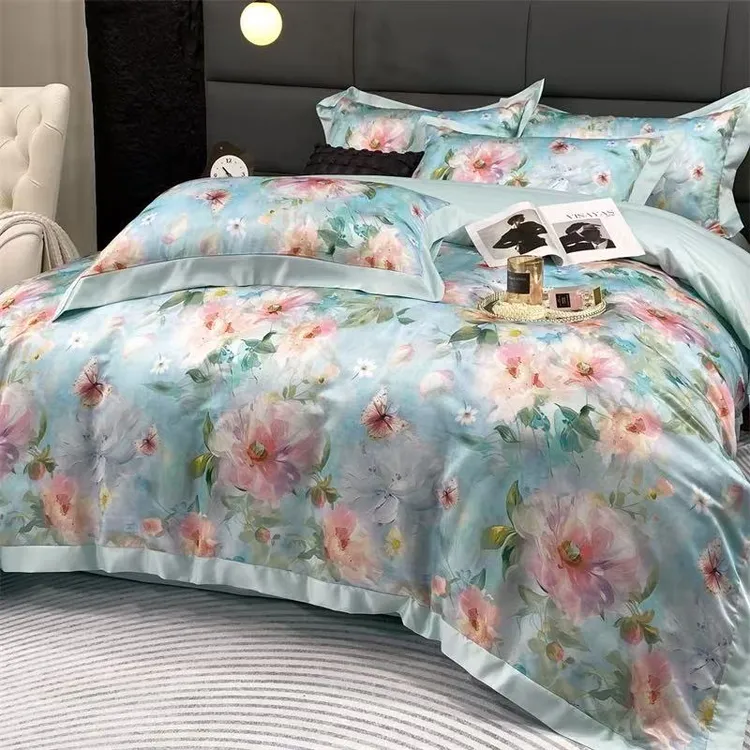 【方琦严选】 新款高端轻奢四件套加厚数码印花件套系列镜花水月