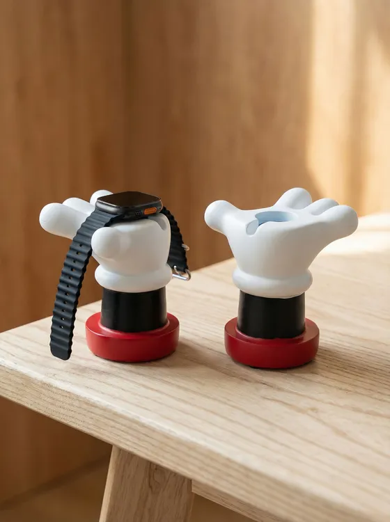 米奇手套适用AppleWatchS2-11苹果华为手表充电支架底座桌面摆件