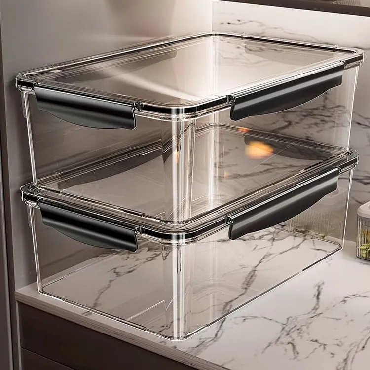 保鲜盒食品级冰箱收纳盒透明密封盒冷冻食物泡菜水果大容量整理盒