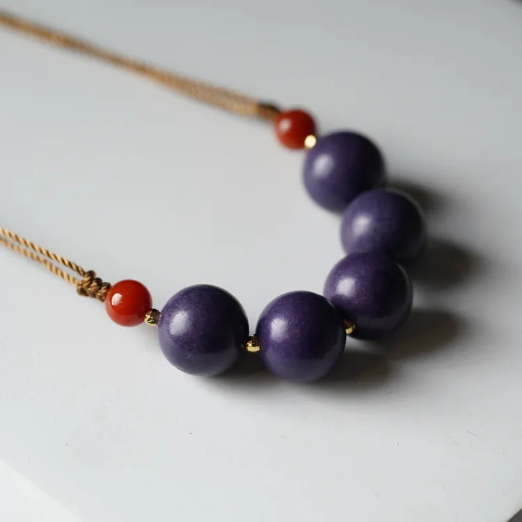 【珊木居】HXZ1289JY 紫阙归元合香珠1.2圆珠手编绳项链