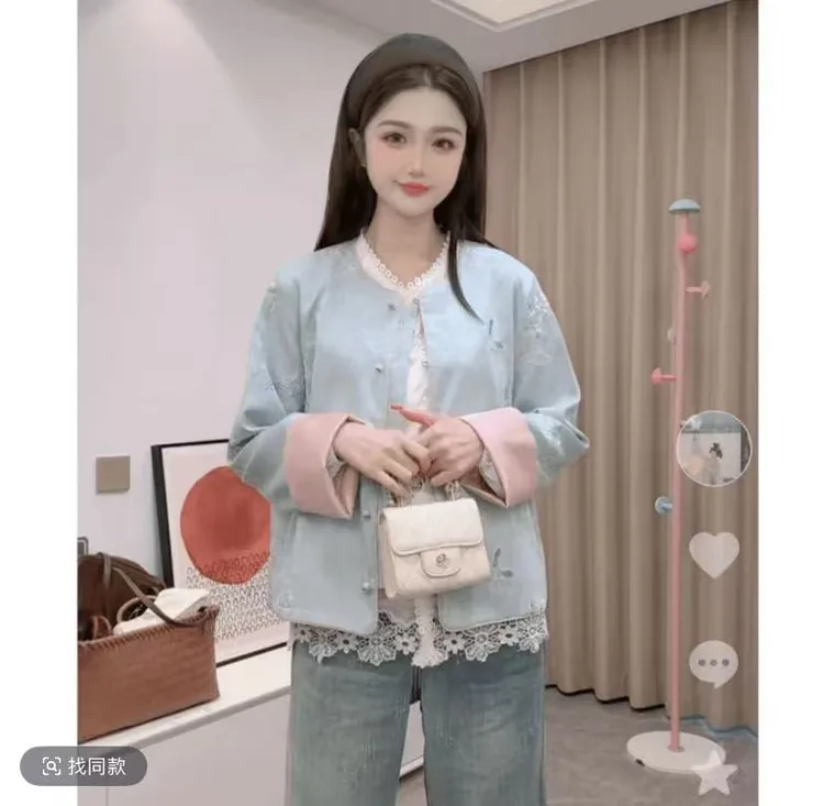 春秋季新款新中式国风双面穿重工奢华刺绣外套