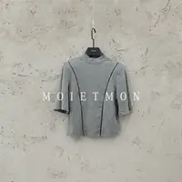 Moi et mon秋季新款小众明线短袖打底舒适休闲圆领百搭时尚打底