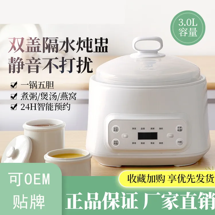全自动3L大容量电炖锅 家用隔水煲汤熬粥燕窝炖盅智能陶瓷电炖锅