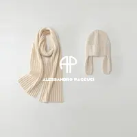 AP洛哥54147AM/54146AW山羊绒+桑蚕丝坑条多色时尚保暖围巾/帽子