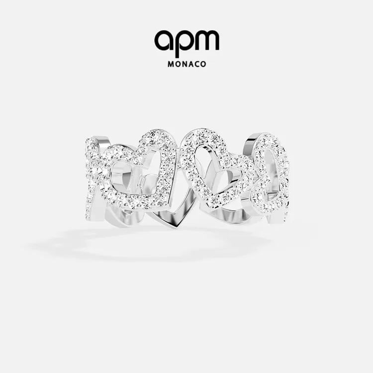 【新品】APM Monaco 爱心戒指指环饰品氛围感戒指情侣手饰高级感