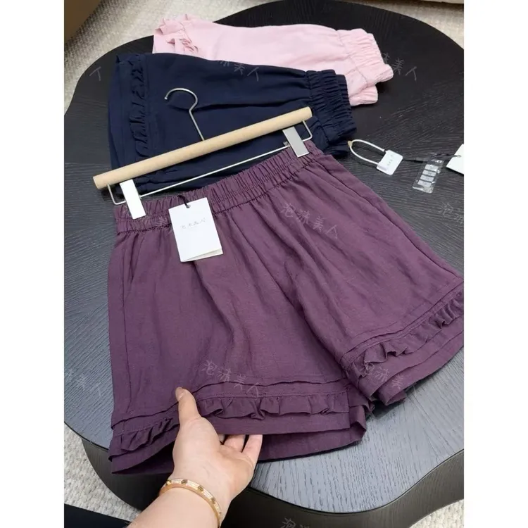 花苞裤」乌梅子短裤休闲裤女2025春秋新款遮肉松紧高腰短裤42-44