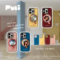 puui原创设计苹果手机壳可拆卸iPhone16磁吸背盖波点马卡龙色-1