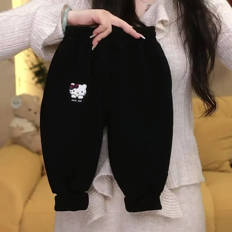 趣奇贝贝 2025新款童装女童一体绒卫裤冬季儿童保暖百搭束脚裤