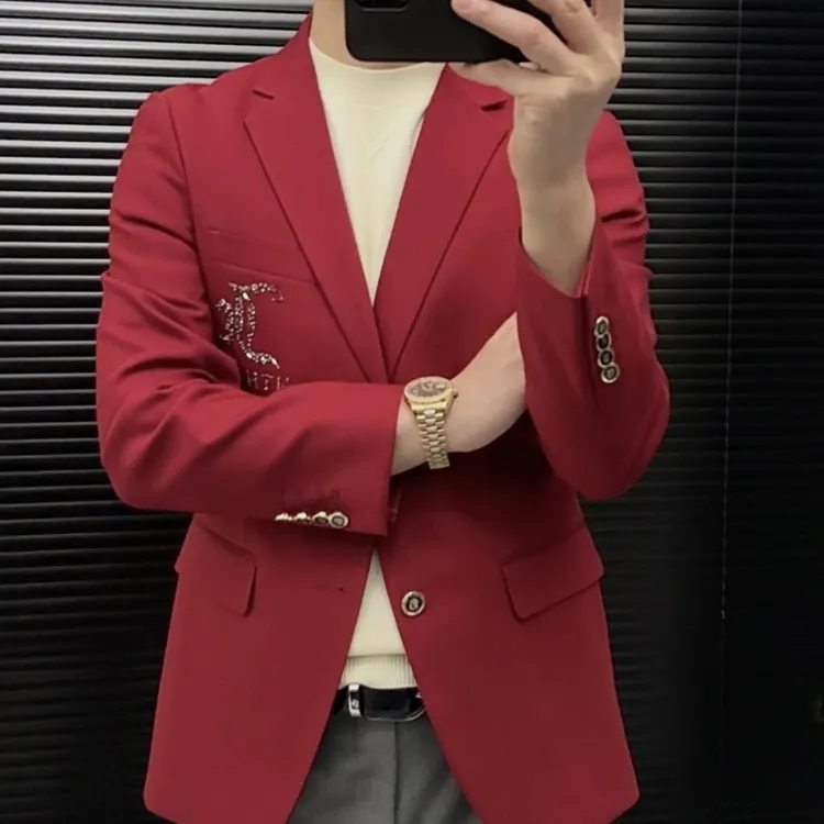 男士秋冬新款西装修身职业时尚潮流韩版休闲气质英伦小西装西服