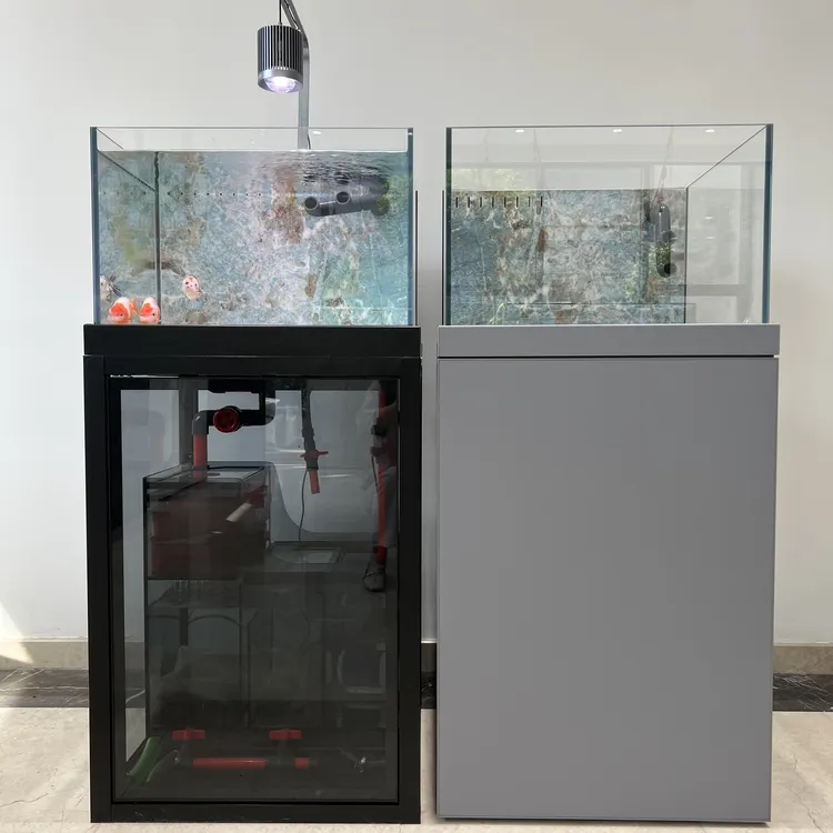 60方缸70方80溪流缸金晶五线全套岩板工业风背虑底滤缸兰寿缸定制