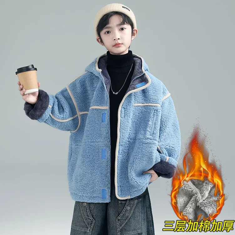 2025新款冬季保暖儿童外套男女童加厚棉服加绒时尚百搭冬装上衣